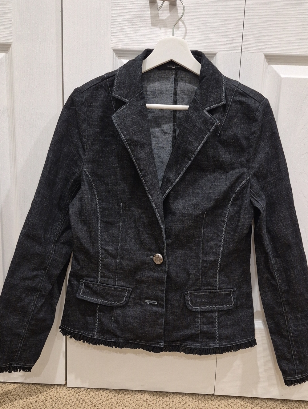 Simon Chang Charcoal Denim Blazer Jacket